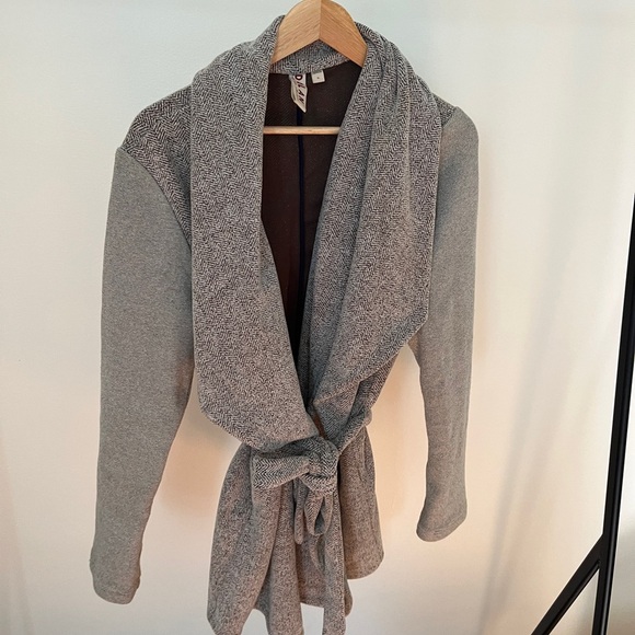 Anthropologie Dolan Northfield Belted Knit Jacket Cardigan - Gray - Picture 2 of 6